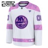 New York Islanders Dresy Personalizované Fanatics Hockey Fights Cancer Practice 2024-25 Bílý - Dětské